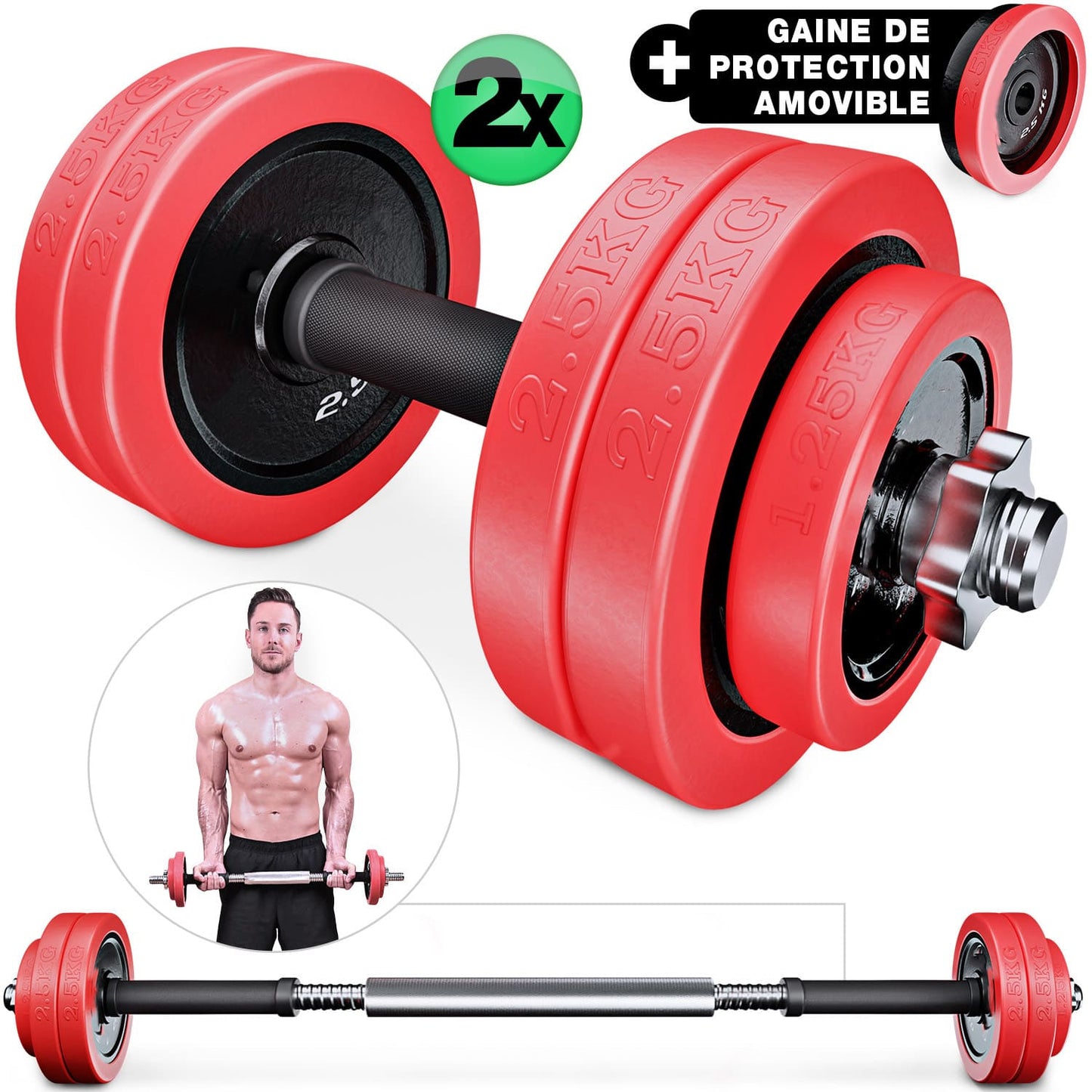 Haltères 2x10kg Titan