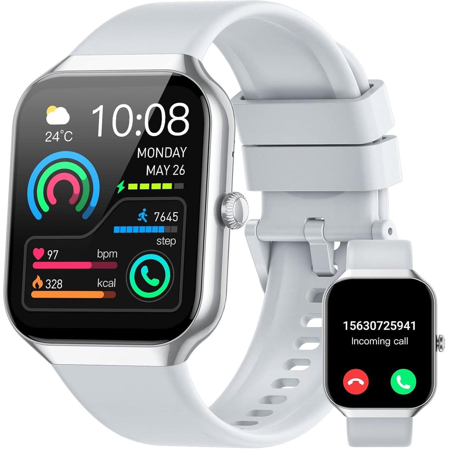 Montre Connectée TitanFit X - Appels Bluetooth, 113+ Modes Sport, Suivi Santé, Étanche IP68, Écran HD 1.96"