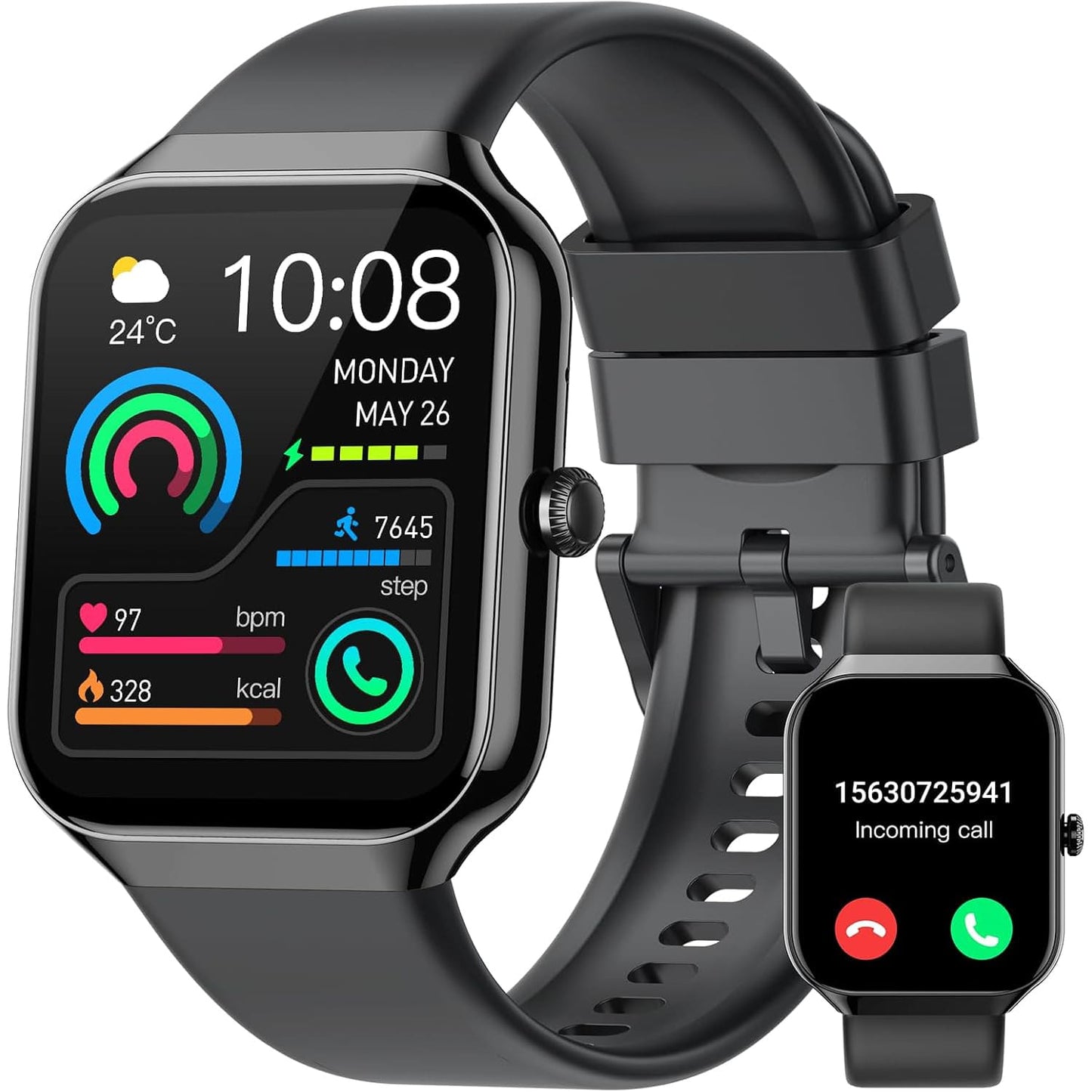 Montre Connectée TitanFit X - Appels Bluetooth, 113+ Modes Sport, Suivi Santé, Étanche IP68, Écran HD 1.96"
