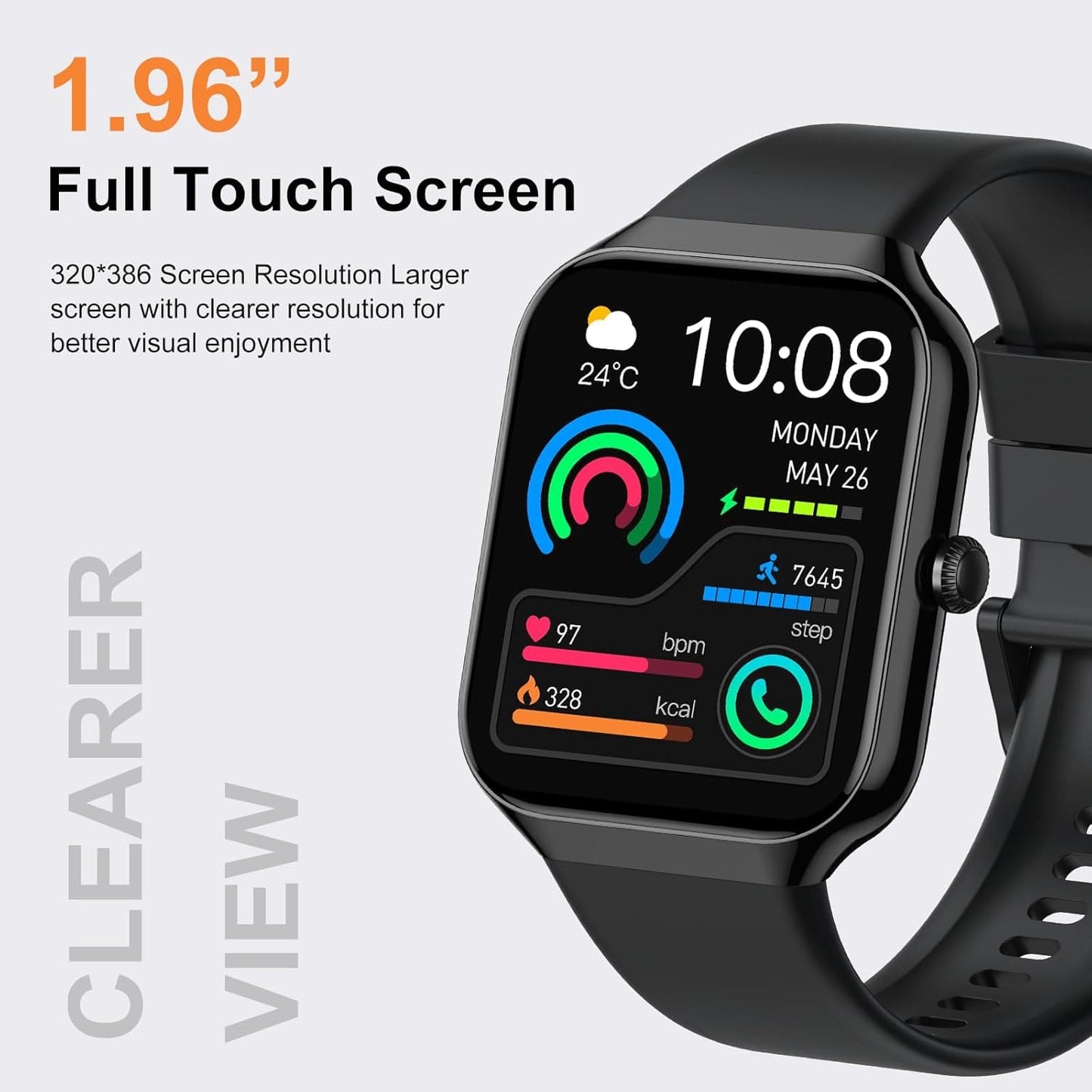 Montre Connectée TitanFit X - Appels Bluetooth, 113+ Modes Sport, Suivi Santé, Étanche IP68, Écran HD 1.96"