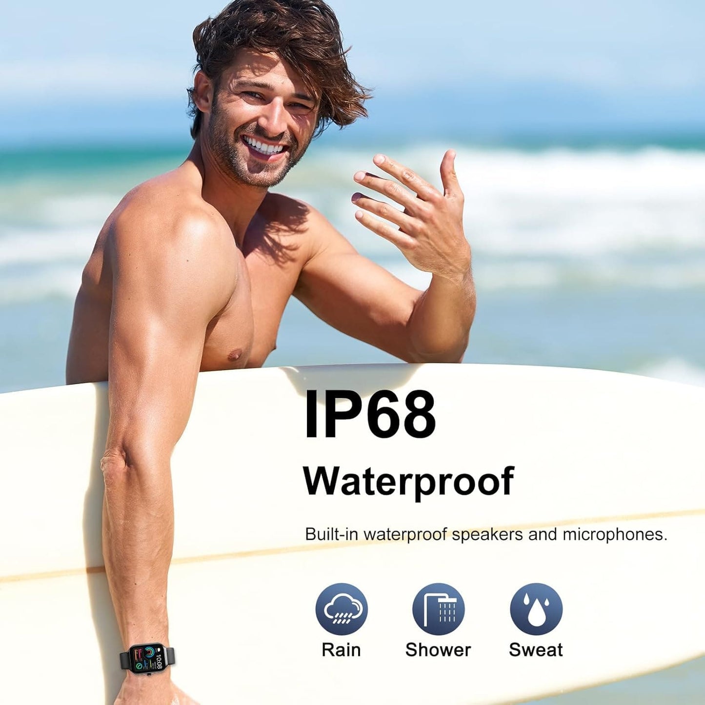 Montre Connectée TitanFit X - Appels Bluetooth, 113+ Modes Sport, Suivi Santé, Étanche IP68, Écran HD 1.96"