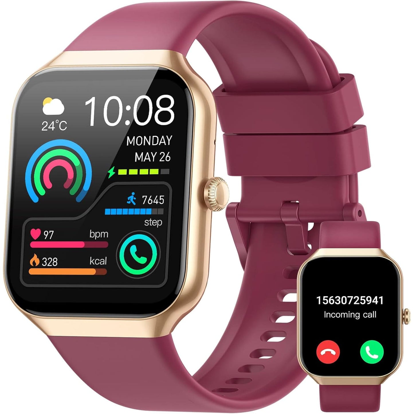 Montre Connectée TitanFit X - Appels Bluetooth, 113+ Modes Sport, Suivi Santé, Étanche IP68, Écran HD 1.96"