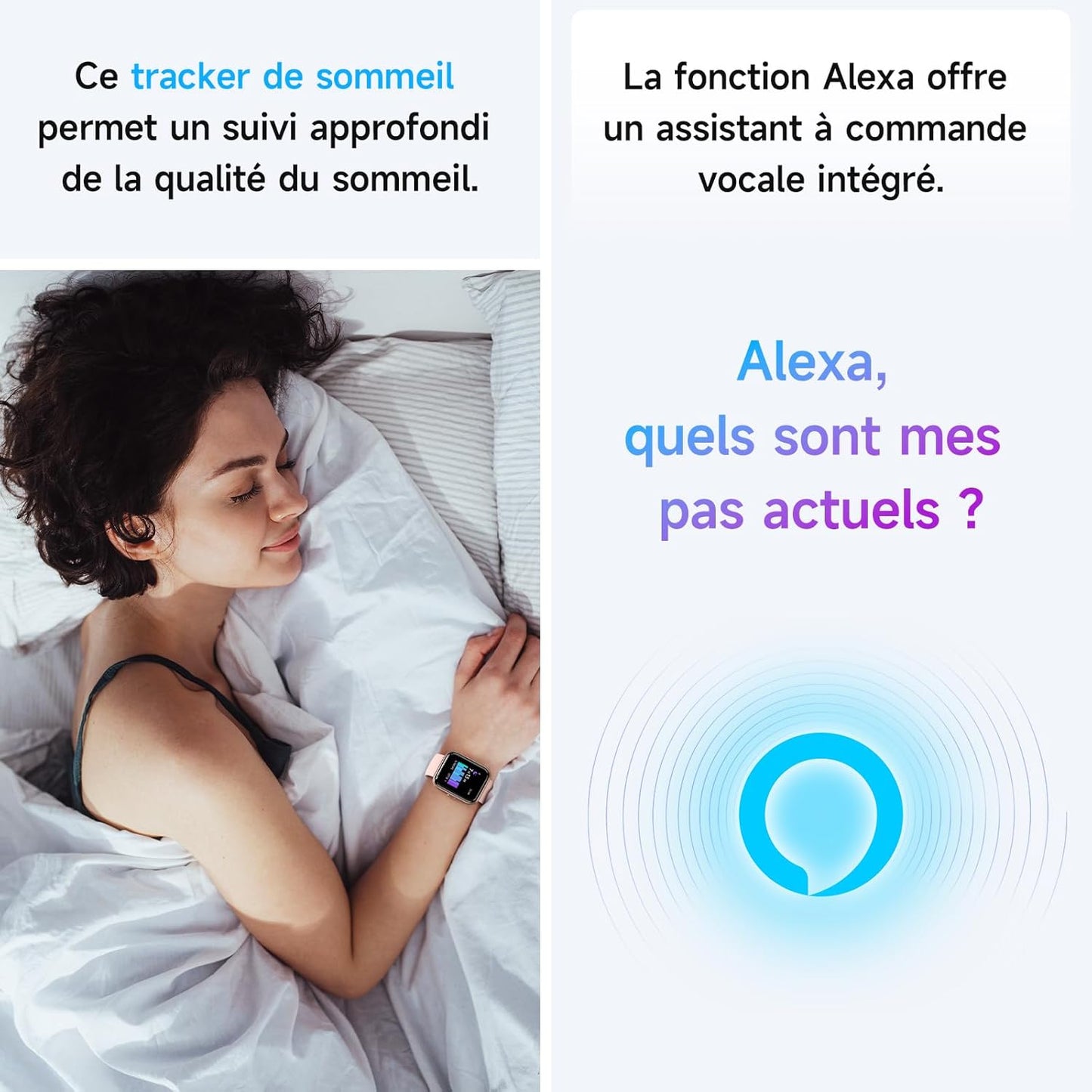 Montre Connectée LumiFit X - 1.8" avec Alexa, Appels Bluetooth, Suivi Santé, 100 Modes Sport, Étanche IP68